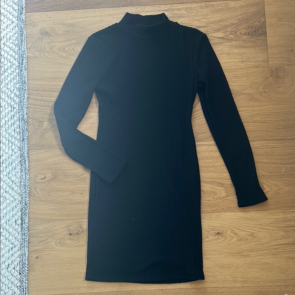 Elegant Black Turtleneck Dress